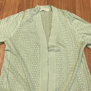 Madison + Hudson Sweater Women's Large Crochet Cardigan Knit Open Cottage